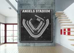 Vintage Angel Stadium Seating Chart Art Print Los Angeles Baseball Wall Decor - thumbnail 1