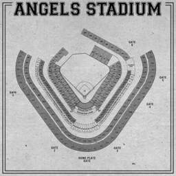 Vintage Angel Stadium Seating Chart Art Print Los Angeles Baseball Wall Decor - thumbnail 3