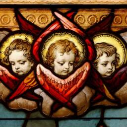 Three Angels Stained Glass Window, Cherubs, New Orleans, Prints, Photography, Church Decor, Rustic, French Quarter, Religious Images - thumbnail 2