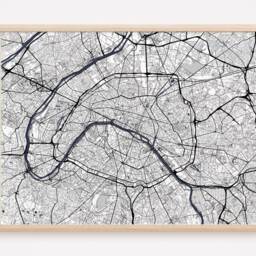 Paris - Original Map Of Paris/City Paris, Paris Poster, Design, France, Europe, Decoration, Print, Wall Print - thumbnail 2