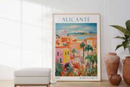 Alicante Poster, Travel Print, Spain Vintage Decor - thumbnail 1