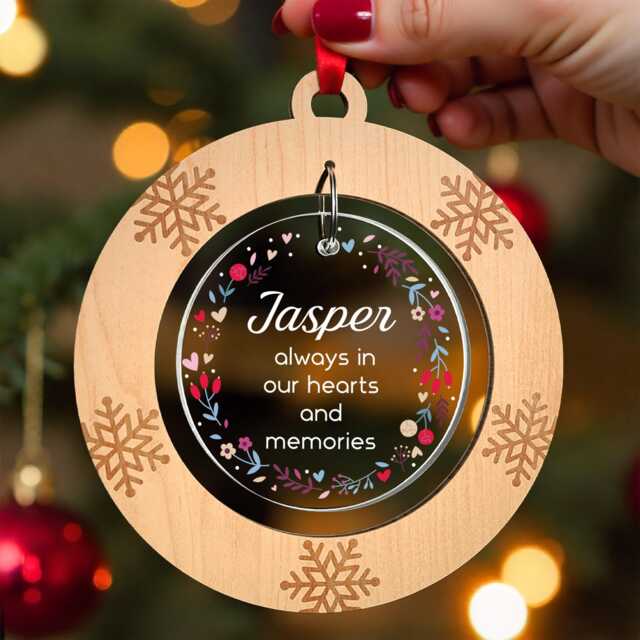 Pet Dog Cat Memorial Christmas Bauble Decoration, Loss, Sympathy, in Memory Of At Bauble, With Red Bag - image 1