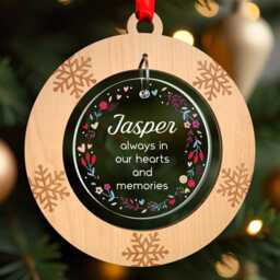 Pet Dog Cat Memorial Christmas Bauble Decoration, Loss, Sympathy, in Memory Of At Bauble, With Red Bag - thumbnail 2