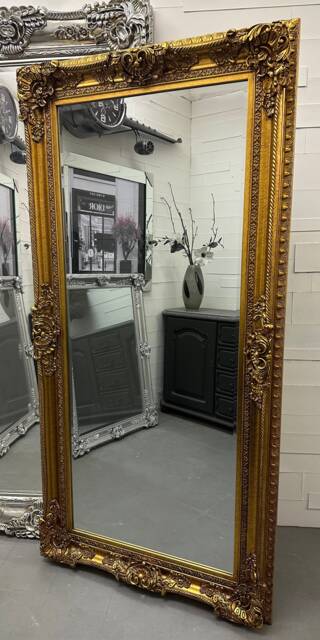 Xl Antique Gold Wall Mirror Free Standing Ornate Baroque Decorative 90cm X 180cm - Clarence Fabulous Mirrors - image 1
