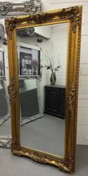 Xl Antique Gold Wall Mirror Free Standing Ornate Baroque Decorative 90cm X 180cm - Clarence Fabulous Mirrors - thumbnail 1