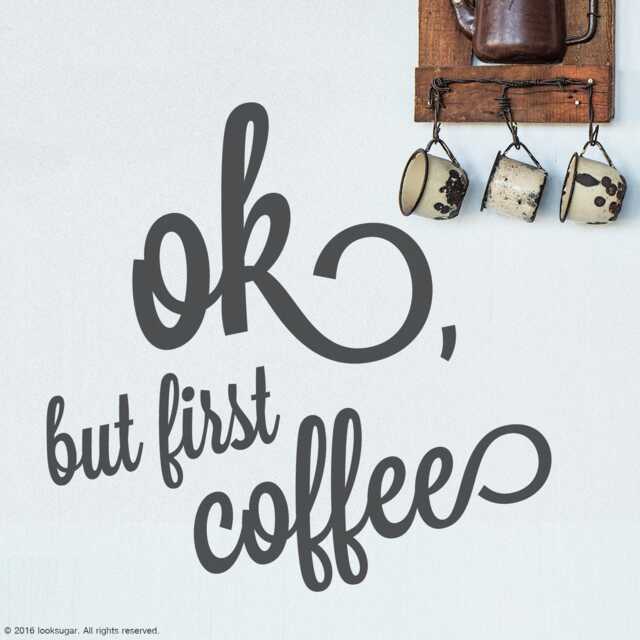 But First Coffee Wall Decal - Kitchen, Dining Room, Office, Break Room & Caf?? Decor Lover Birthday Gift Lswd-0160Tr - image 1