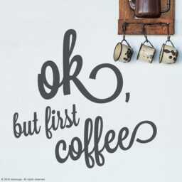 But First Coffee Wall Decal - Kitchen, Dining Room, Office, Break Room & Caf?? Decor Lover Birthday Gift Lswd-0160Tr - thumbnail 1