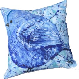Bluebird Pillow Is Lovely Farmhouse Decor, With Or Without Insert, Bird Cover, Nursery Pillows, Decor, 20 X 20 - thumbnail 2