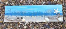 The Beach Is My Happy Place, Salty Kisses & Mermaid Wishes, Seaside Decor, Bathroom Sign, Deck - thumbnail 1