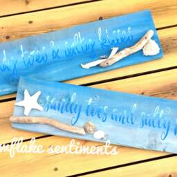 The Beach Is My Happy Place, Salty Kisses & Mermaid Wishes, Seaside Decor, Bathroom Sign, Deck - thumbnail 2