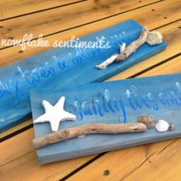 The Beach Is My Happy Place, Salty Kisses & Mermaid Wishes, Seaside Decor, Bathroom Sign, Deck - thumbnail 3
