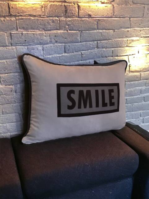 Gray & Black Font Printed Decorative Pillow Cover - image 1