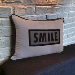Gray & Black Font Printed Decorative Pillow Cover - thumbnail 2