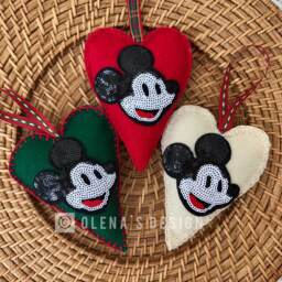 Felt Christmas Ornaments Felt Decoration Sequin Mickey Mouse One Ornament Heart Holiday Accessory D??cor Shower Baby Gift - thumbnail 2
