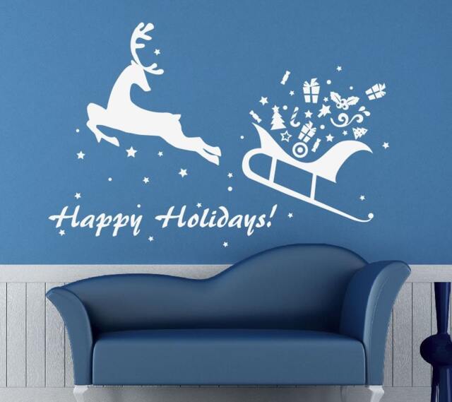 Holiday Rain Deer Decal Wall Decals For Walls Christmas Stickers Stick On Wall Art Decalisland - Christmasdeer - image 1