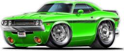 1970 Dodge Challenger Muscle Car Wall Decal Man Cave Decor - thumbnail 1