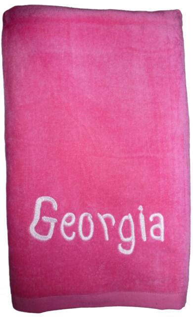 Custom Embroidered Terry Velour Bath Sheet Towel - Great Size For Child Many Color Choices - image 1