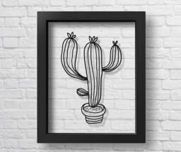 Transparent Cactus Poster Print Office Decor Nursery Wall Art Children Gift Sketch Kids - thumbnail 1