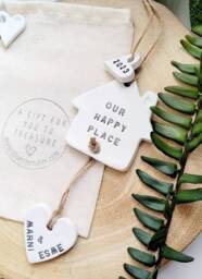 Our Happy Place Personalised House Gift, New 2025 Clay Keepsake, Home Together, Sweet 1st - thumbnail 1