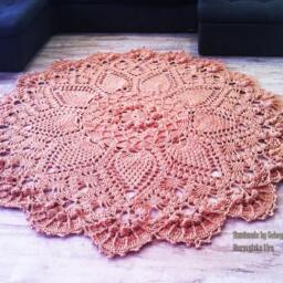 Large Crochet Rug - White Polyester Boho Throw, Living Room Decor - 85 Inches - thumbnail 2