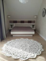 Large Crochet Rug - White Polyester Boho Throw, Living Room Decor - 85 Inches - thumbnail 1