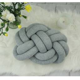 "Handmade Knot Pillow Powder Pink Decorative Cushion - 11.02"" X 14.96" - thumbnail 2