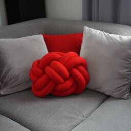 "Handmade Knot Pillow Powder Pink Decorative Cushion - 11.02"" X 14.96" - thumbnail 3
