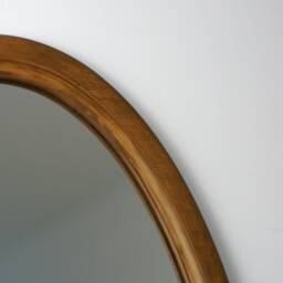 "Large Oval Mirror For Living Room & Hallway, Wooden Frame Bathroom Wall Mirror, 1960S Oval Decorative Entryway ""Tiller" - thumbnail 2