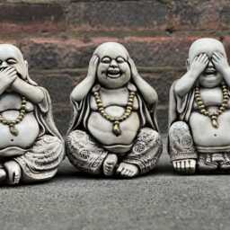 Cement Three Wise Buddha Set Figurine Stone See No Evil, Hear Speak Evil Statues Zen Garden Decor Japanese Meditation Sculptures - thumbnail 2