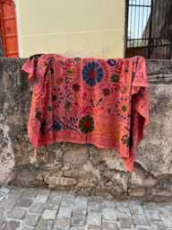 Bright Color Suzani Quilt Artisan Embroidered Bedding - thumbnail 1