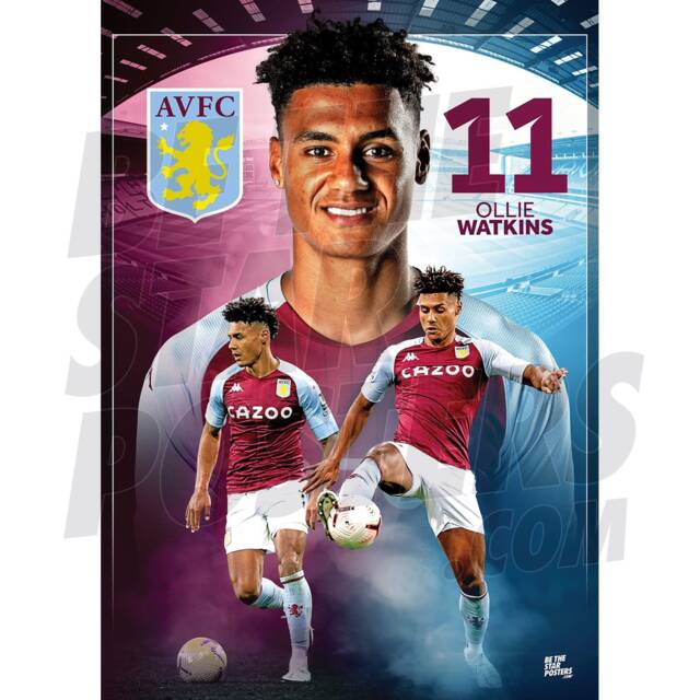 Aston Villa Fc Ollie Watkins 20/21 Action Poster - Officially Licensed Product A2