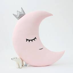 Pale Pink Crescent Moon Cushion For Nursery Decor, Baby Shower Gift Idea Dreamy Pillow Infant Canopy Kids Room Sky Bed Newborn Girl Teepee - thumbnail 3