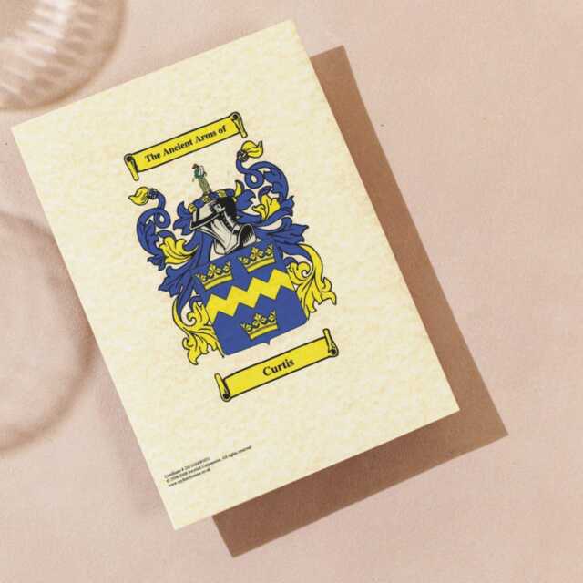 A4 Coat Of Arms Print - Heraldic Family Crest - Framed - image 1