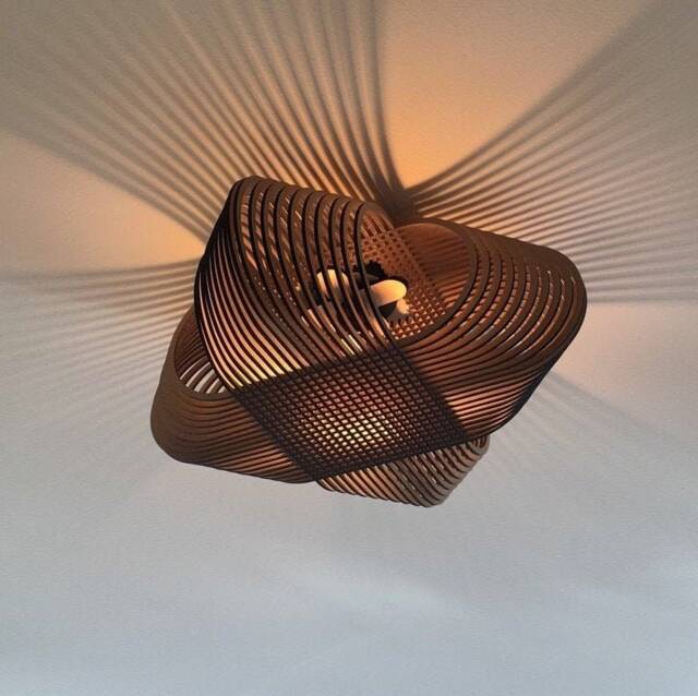 No.39 Ovals Ceiling Light - Lasercut Wood Minimal Design Dutch Made in Holland - image 1