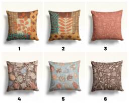 Terracotta Abstract Pillow Cover, Floral Minimalist Drawing Cushion Case, Flower Living Room Mid Century Modern Home Decoration