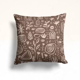 Terracotta Abstract Pillow Cover, Floral Minimalist Drawing Cushion Case, Flower Living Room Mid Century Modern Home Decoration - thumbnail 4