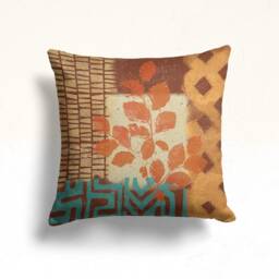 Terracotta Abstract Pillow Cover, Floral Minimalist Drawing Cushion Case, Flower Living Room Mid Century Modern Home Decoration - thumbnail 2