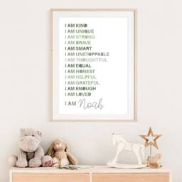 I Am Print, Boys Affirmation Bedroom Decor, Poster, Nursery Wall Art, Prints, Art - thumbnail 2