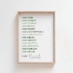 I Am Print, Boys Affirmation Bedroom Decor, Poster, Nursery Wall Art, Prints, Art - thumbnail 1