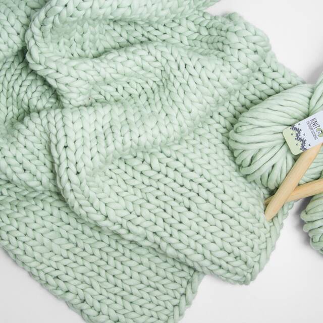 Chunky Knit Merino Wool Baby Blanket - Custom Designs & 70 Colors - image 1
