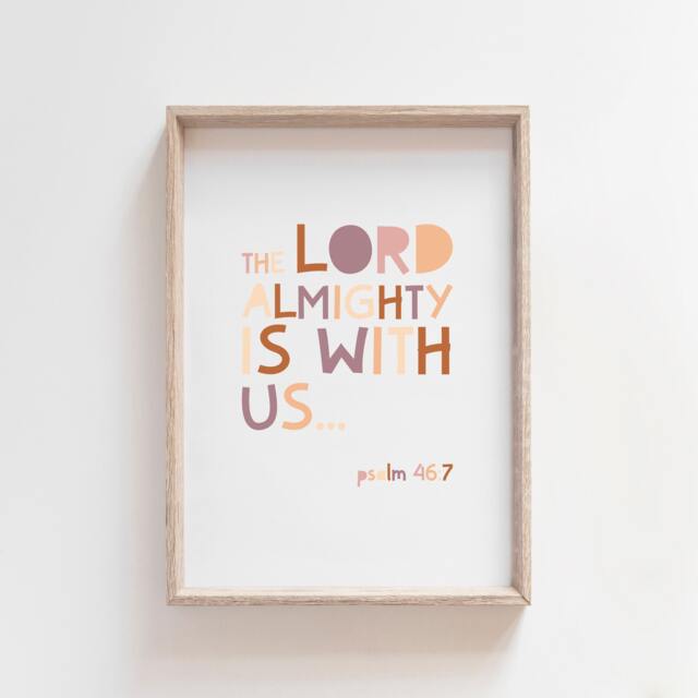 The Lord Is With Us, Christian Wall Art, Girls Bedroom Prints, Bible Verse Nursery Scripture Art - image 1