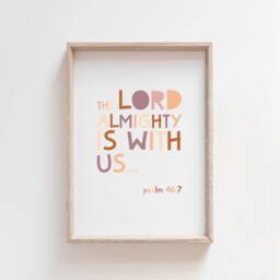 The Lord Is With Us, Christian Wall Art, Girls Bedroom Prints, Bible Verse Nursery Scripture Art - thumbnail 1