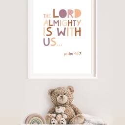The Lord Is With Us, Christian Wall Art, Girls Bedroom Prints, Bible Verse Nursery Scripture Art - thumbnail 2