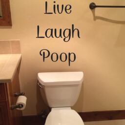 Funny Bathroom Wall Decor, Live Laugh Poop Decal - thumbnail 3