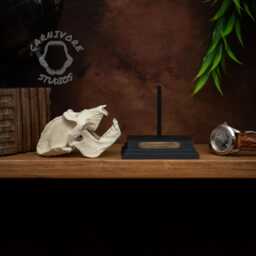 Gorilla Skull Replica - Miniature 3D Printed Collectable With Stand & Brass Plaque - thumbnail 4
