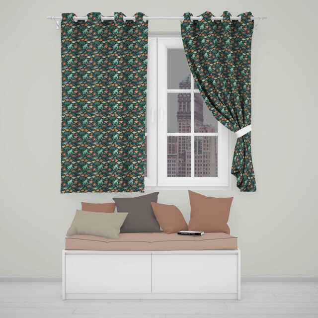 Underwater Ocean Animals Seamless Pattern Whale Fish Coral Marine Design Readymade Eyelet Ring Top Thermal 100% Blackout Curtains - image 1