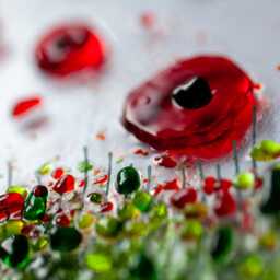 Fused Glass Meadow Art Handmade Poppies Field Picture - thumbnail 2