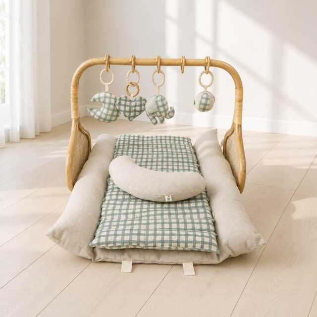 The Lenny - Rattan Baby Play Gym With Sensory Toys Tummy Time - image 1