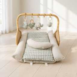 The Lenny - Rattan Baby Play Gym With Sensory Toys Tummy Time - thumbnail 2