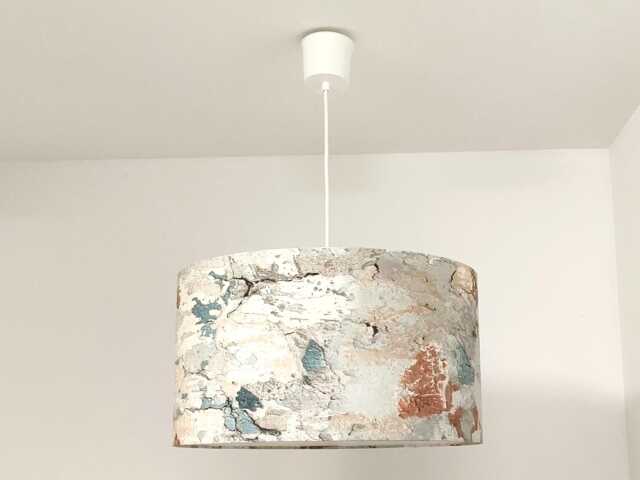Lampshade Or Pendant Light With Distressed Wall Motif, Wabi-Sabi Decoration, Japanese Rough Luxury, Raw, Worn, Damaged, Arty - image 1
